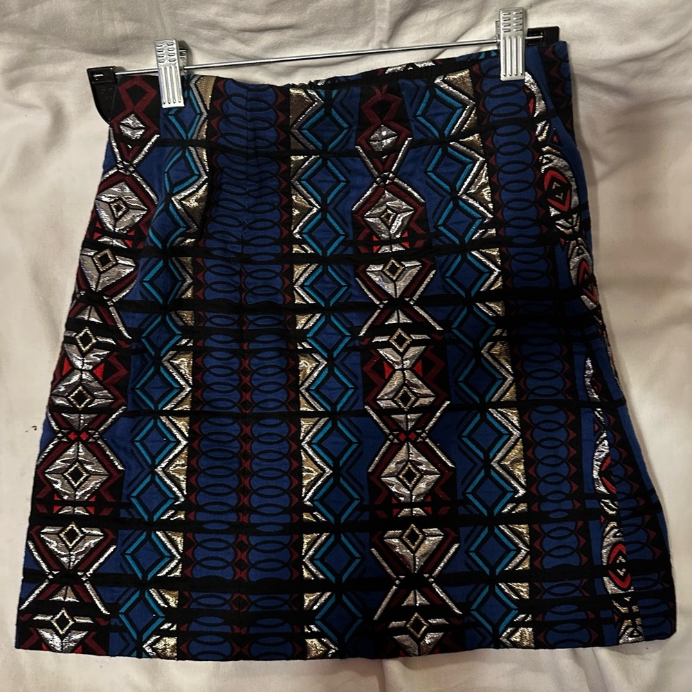 J.Crew Mini Skirt: Metallic Geometric Design - Size 4